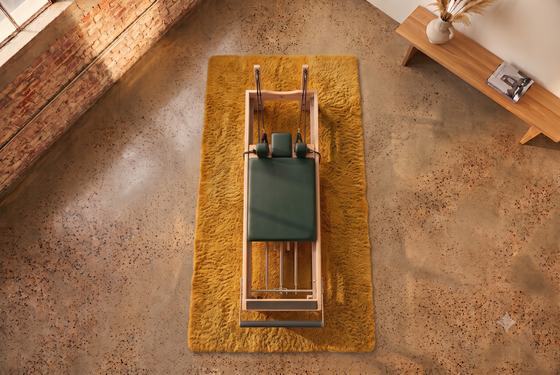 Jack Knife reformer on the marigold Stage rug